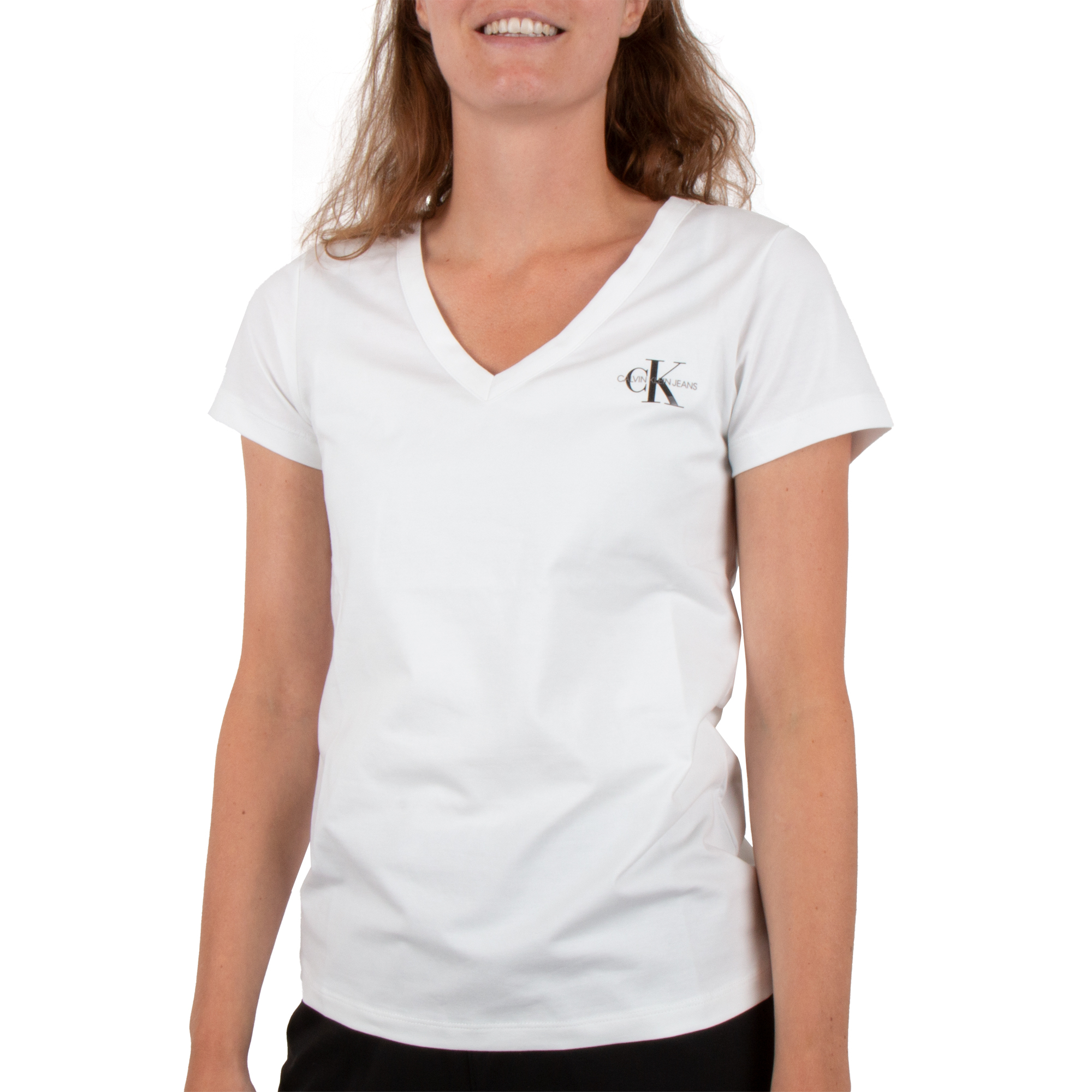 schipper condensor Regelmatig Calvin Klein Monogram V-neck Shirt Dames Shirts -